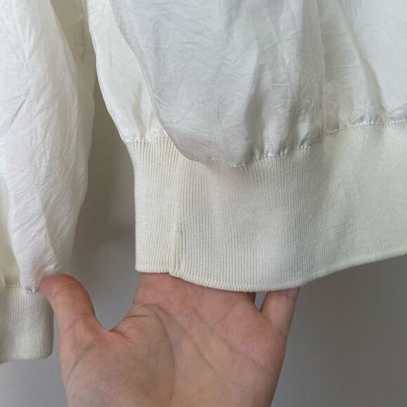 Vintage Josephine Ivory Windbreaker Semi cropped With Shoulder Pads Size Small - Picture 6 of 8